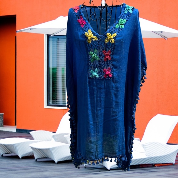 Other - *RESERVED* NWOT Crochet & Tassel Trim Cover-Up